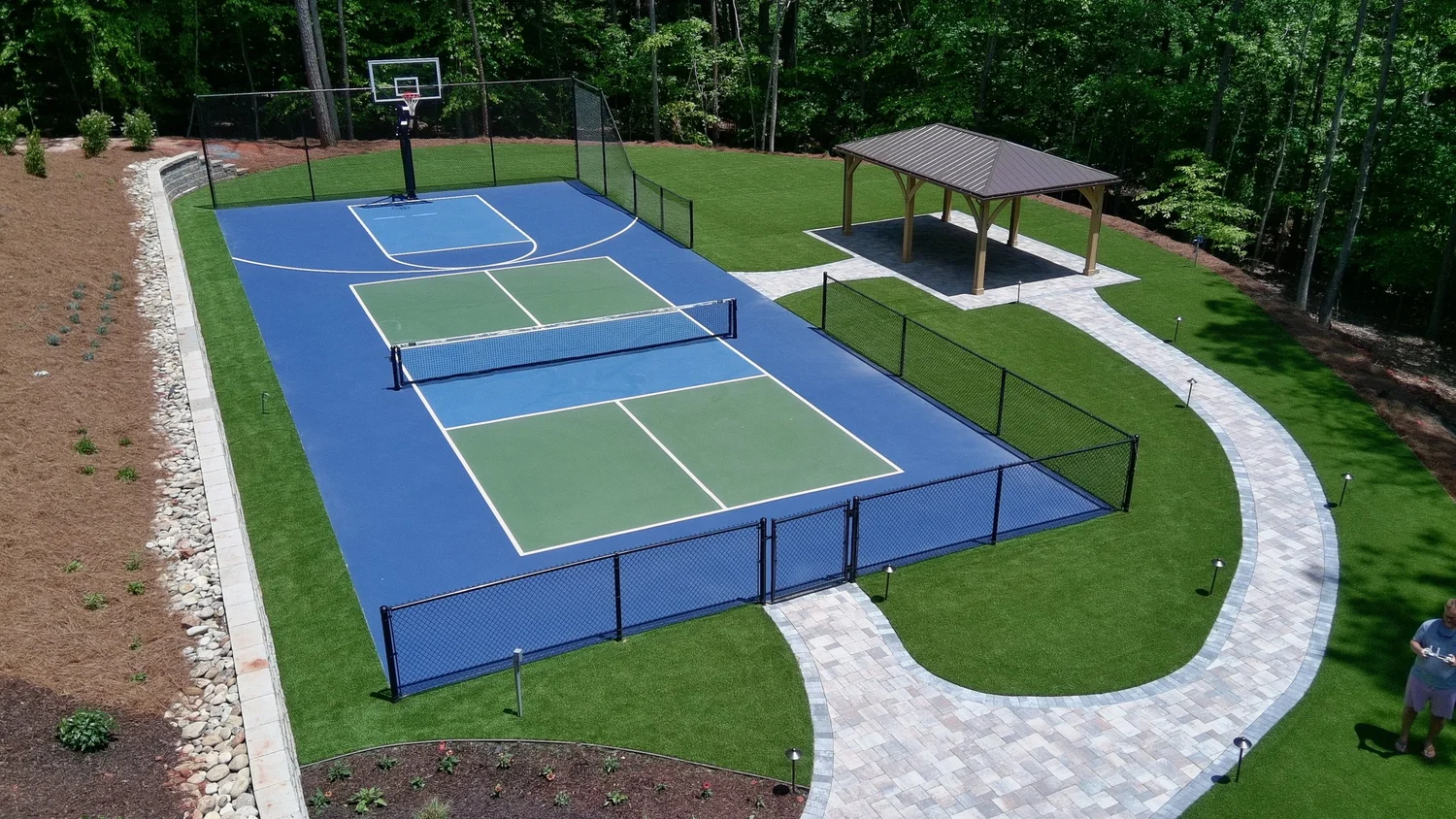 Custom backyard pickleball court