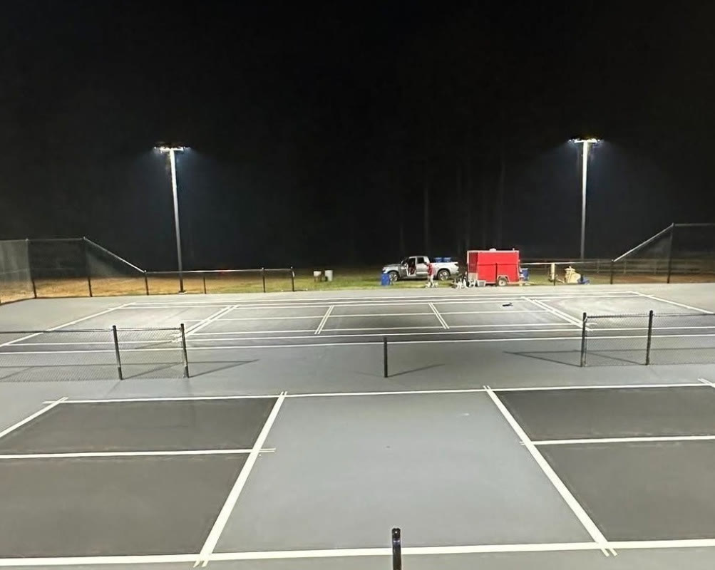 Lighted tennis and pickleball courts in Georgia